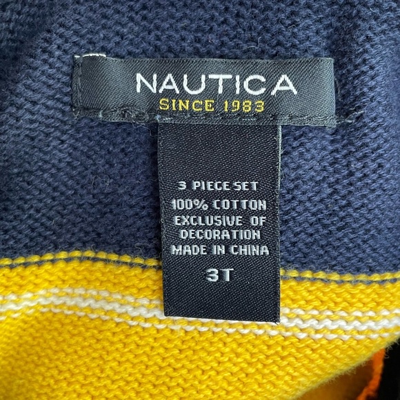 Nautica Multi Color Stripe Media Buttons Sweater Sz 3T - Picture 4 of 5